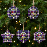 McDonald Dress Modern Tartan Crest Christmas Ceramic Ornament